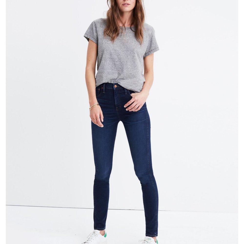 Madewell 10" High-Rise Skinny Jeans in Hayes Wash 36